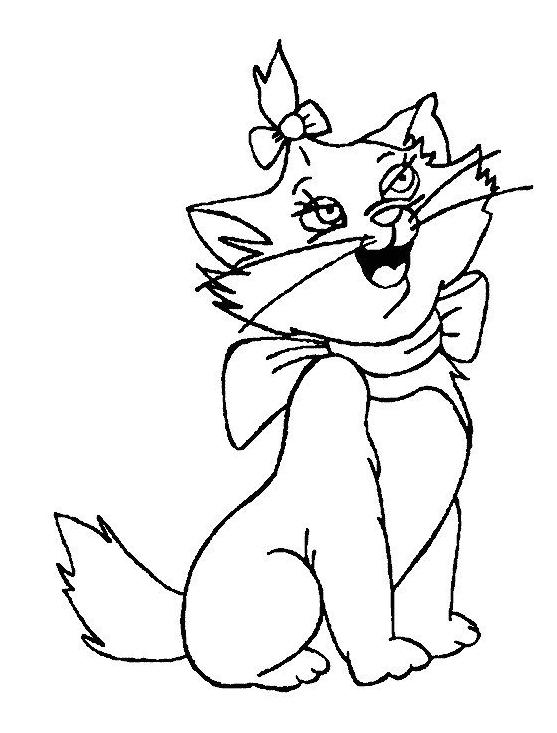 coloriage aristochat petite chatte